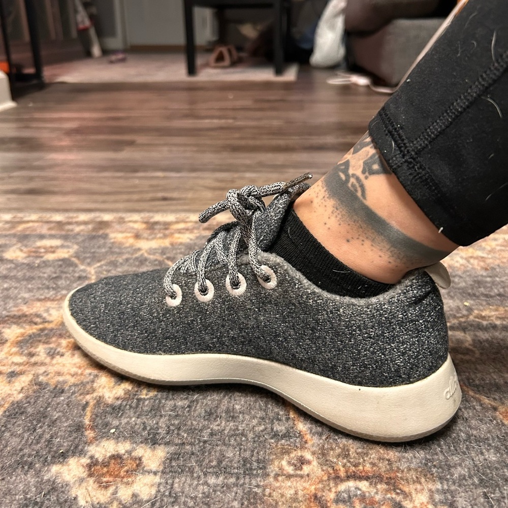Allbirds Gray Sneakers with Soft Fabric Upper and Light-Colored Laces